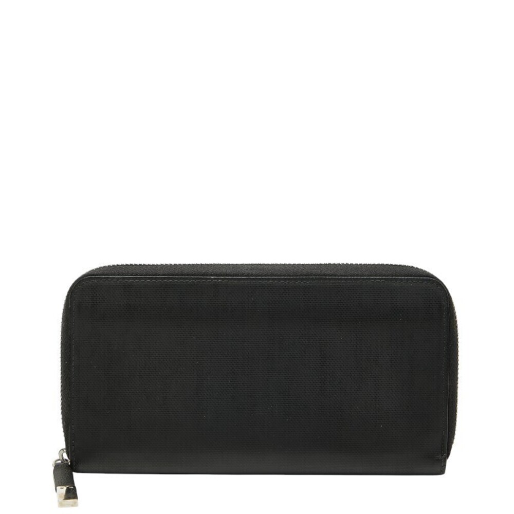 Christian Dior Homme Round Zip Long Wallet Black Leather
